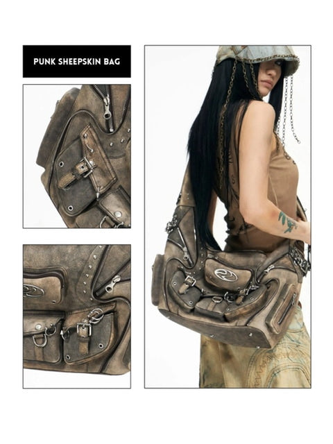 【PERSONSOUL】Punk Sheepskin Bag