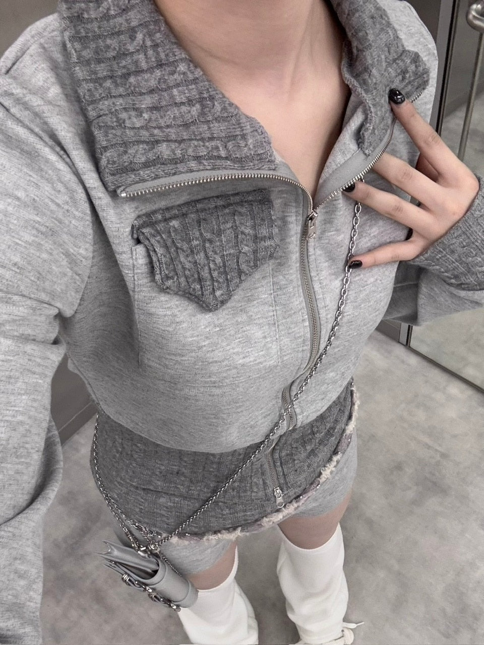 受注制【nmtc +】bi-color jacket and shorts set (3color)