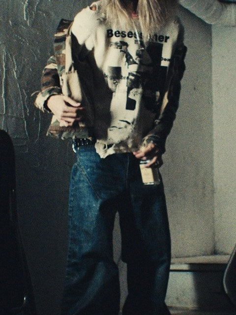 【SUNDAY OFF CLUB】Waxed Wide Leg Denim