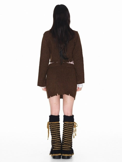 【YOUTHBATH】Damage band mini skirt