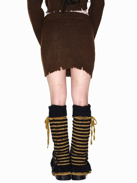 【YOUTHBATH】Stripe open leg warmer