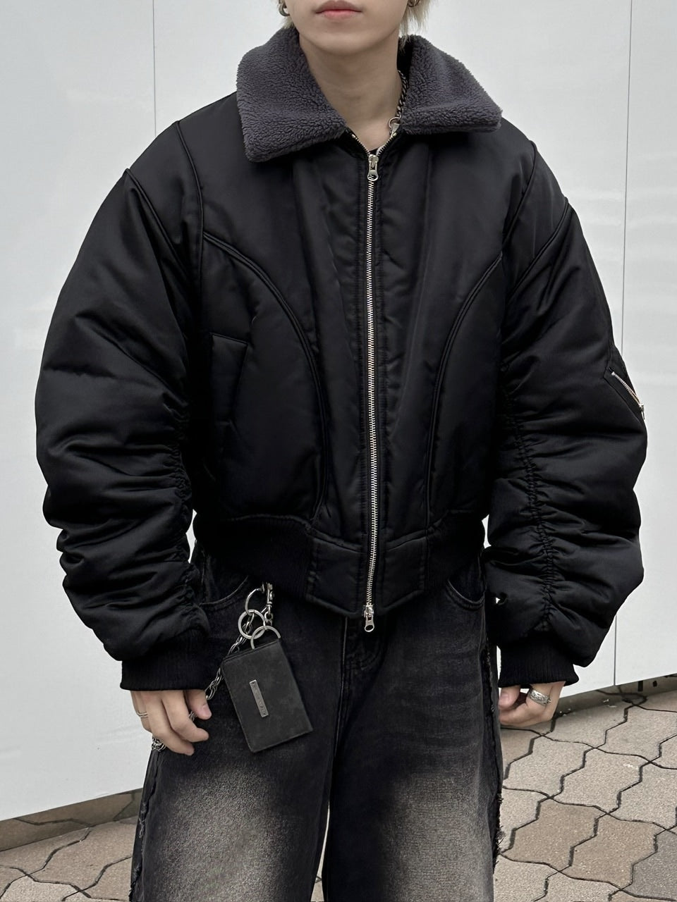 大阪店WEB限定【Chikashitsu +】cropped mustang bomber jacket