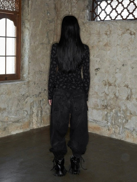 【NOT KNOWING】ROSE HALTER STRAP TOP / 【ノットノーイング】ローズホルターネックストラップ長袖トップス