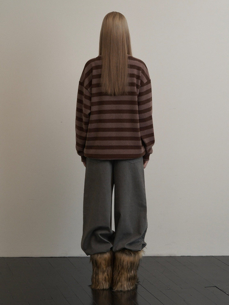 【SETUP-EXE】STRIPE V-NECK MTM / 【セットアップエグゼ】ストライプボーダーVネック長袖ニット
