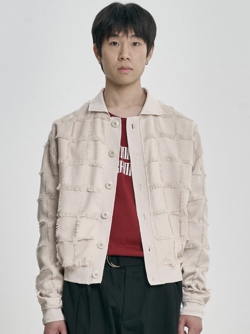 【AJOBYAJO】Fringe Check Cardigan