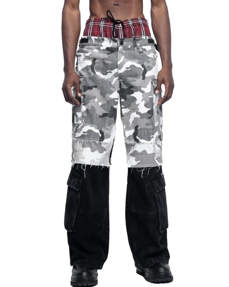 【The Boy Has No Patience】Prince Of Darkness Camouflage Stitching Four-In-One Overalls