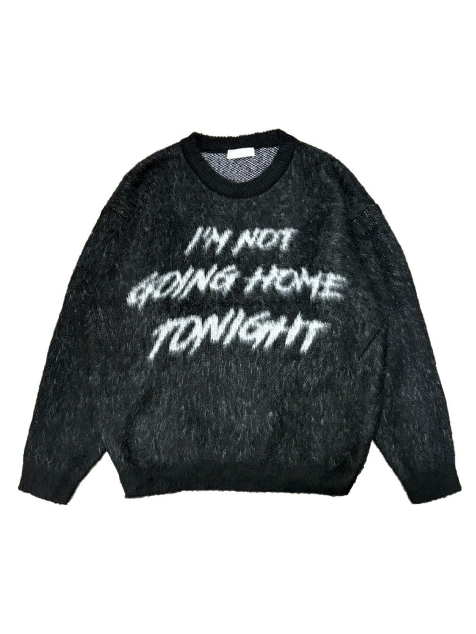 受注制【Chikashitsu +】unisex slogan knit (4color)