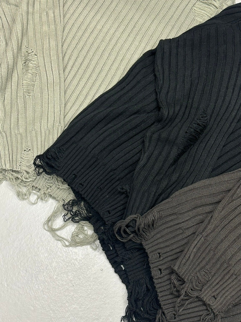 【LUV CODE】oversized damage knit (3color)