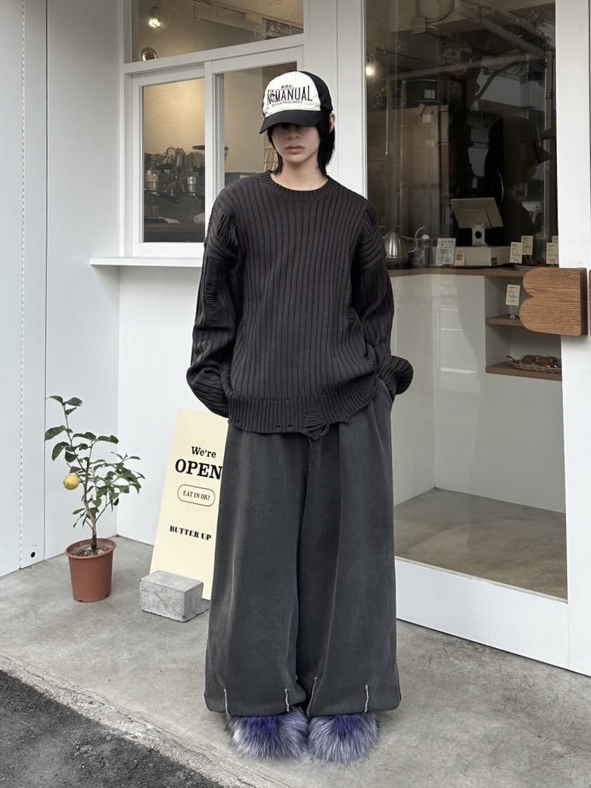受注制【LUV CODE】pigment sweat wide pants (2color) – PRESSING WEB