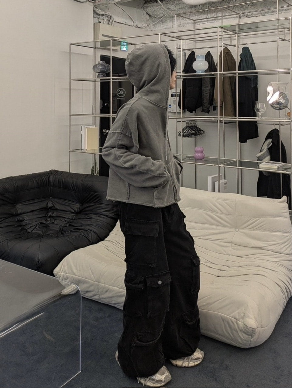 国際配送【LUV CODE】pocket denim cargo pants