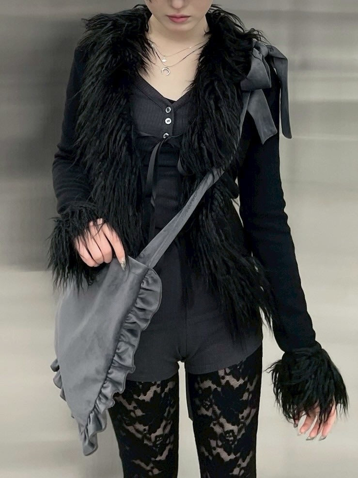 受注制【nmtc +】frill shoulder bag (2color)