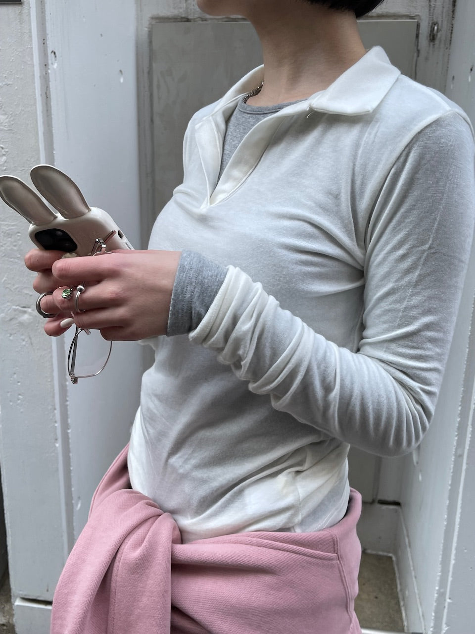 受注制【oaks】polo slim long sleeve (3color)