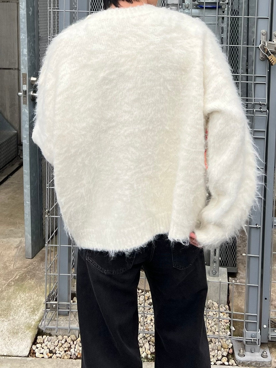 【Chikashitsu +】half off shoulder button knit (3color)