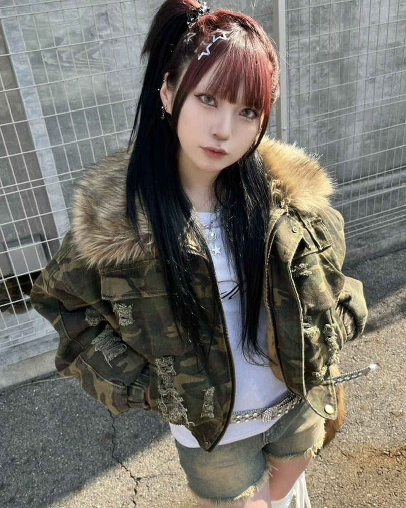 受注制【Never mind the XU】damage military jacket