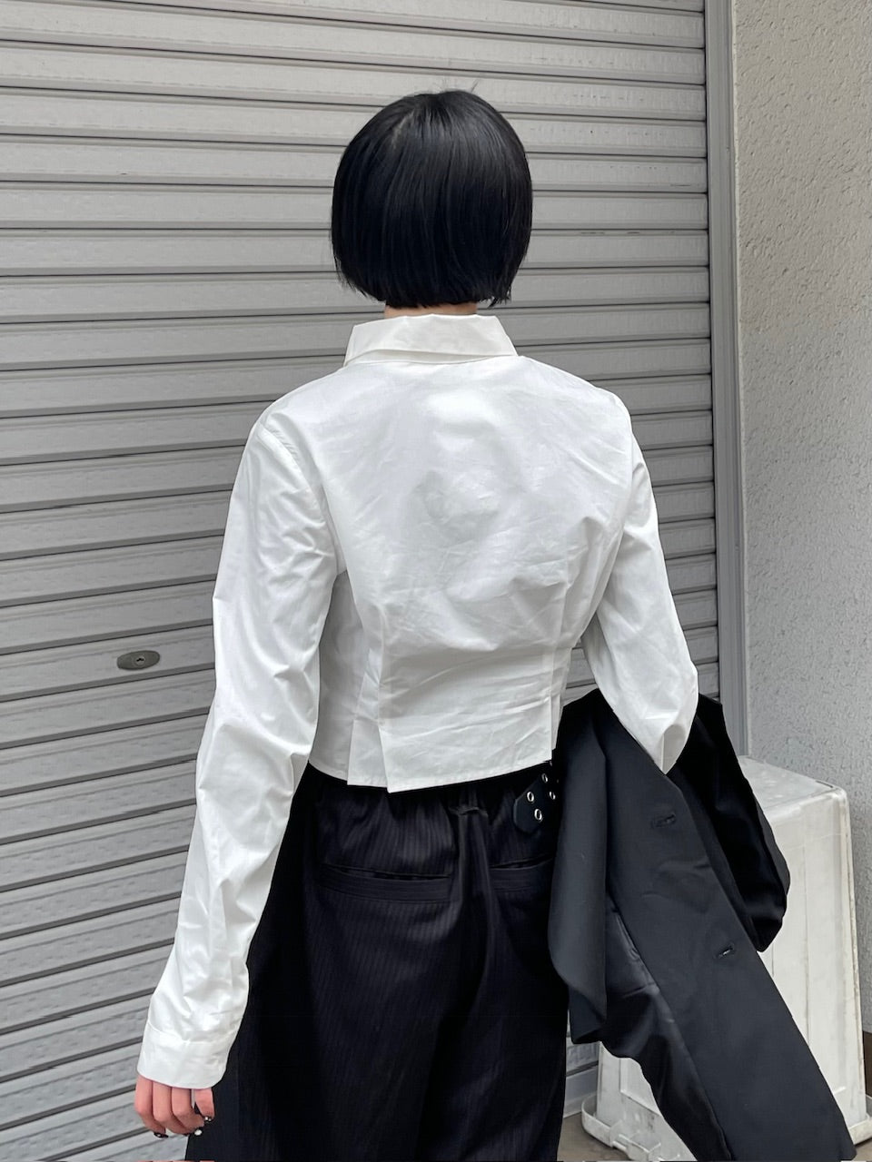受注制【oaks】cropped pintuck pocket shirt (3color)