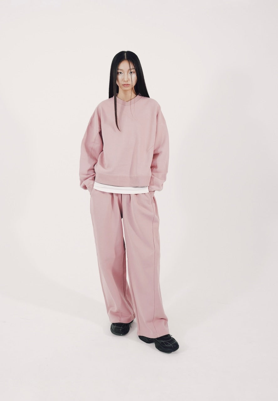 【CS】cropped vneck sweat shirt (pink)