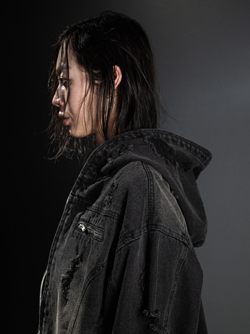 【DIG YOUR OWN GRAVE】DENIM HOOD JKT / 【ディグユアオウングレイブ】フード長袖デニムジャケット