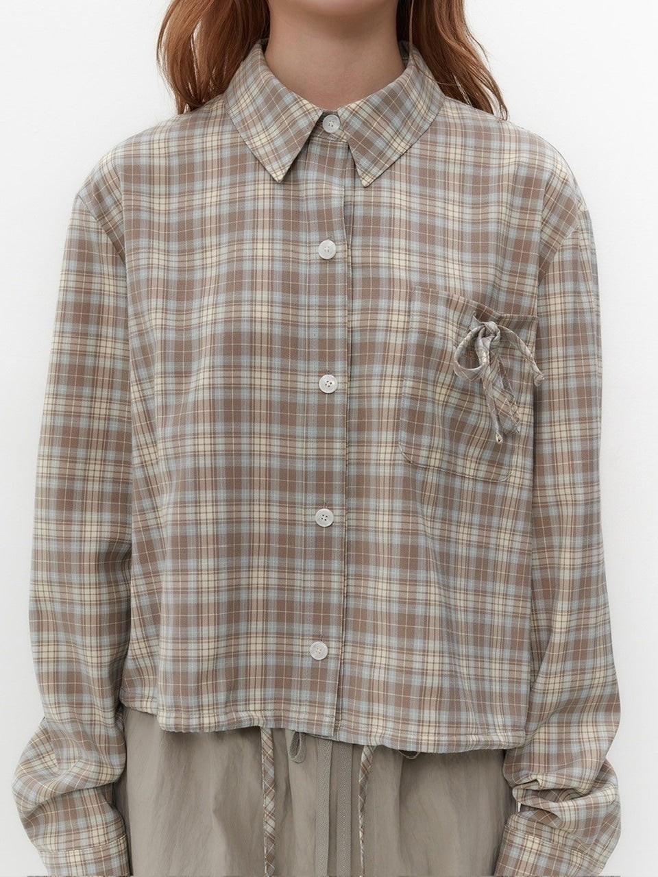【TUOMIO】STRAPPY CHECK SHIRT