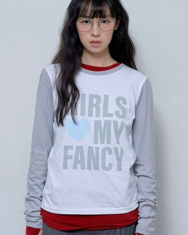 【FANCY CLUB】GIRLS MY FANCY LONG SLEEVE / 【ファンシークラブ】ロゴプリント長袖Tシャツ
