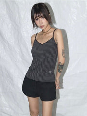 【FANCY CLUB】LACE STRIPE BASIC SLEEVELESS
