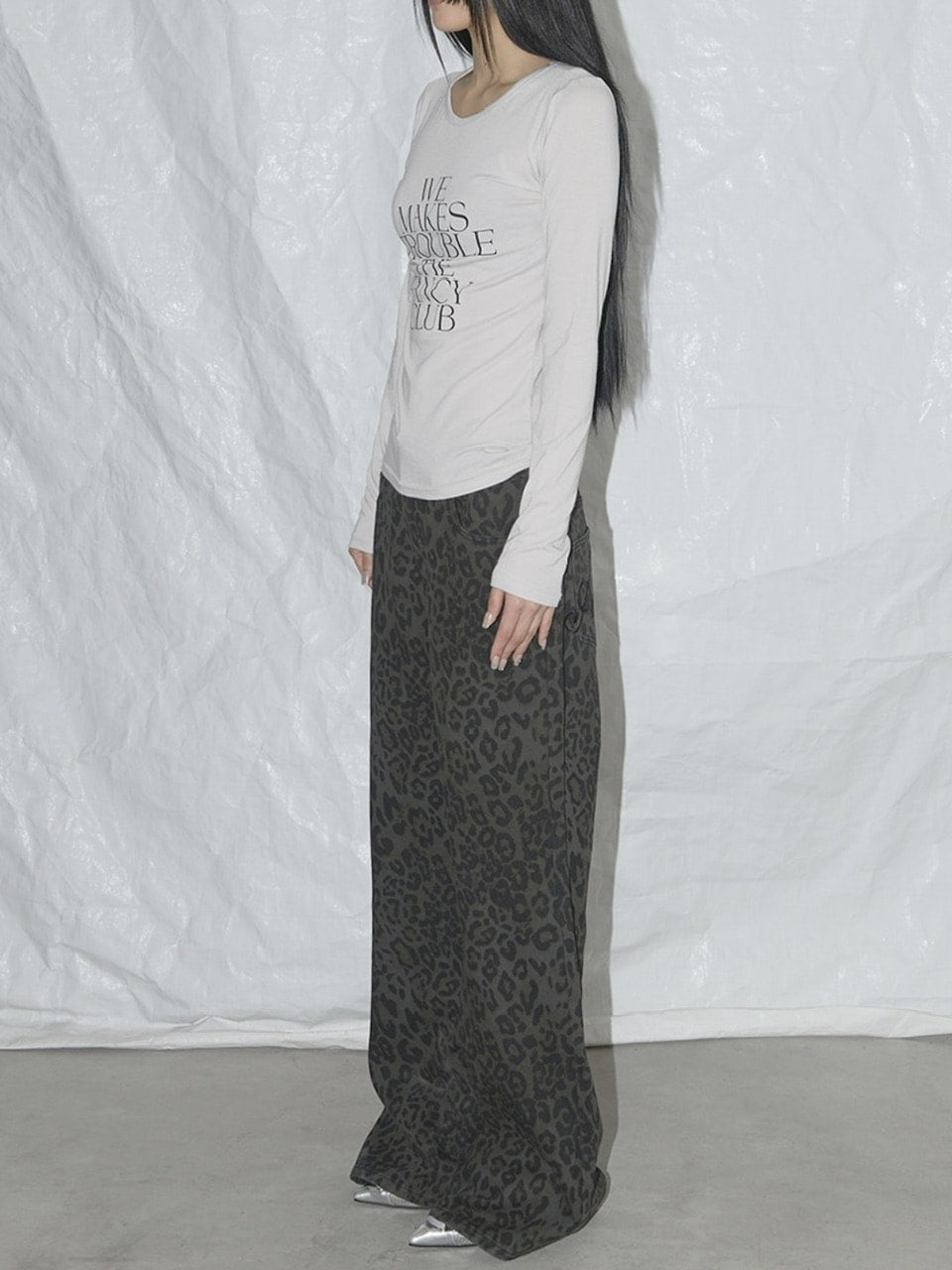 【FANCY CLUB】LEOPARD BOOTCUT PANTS