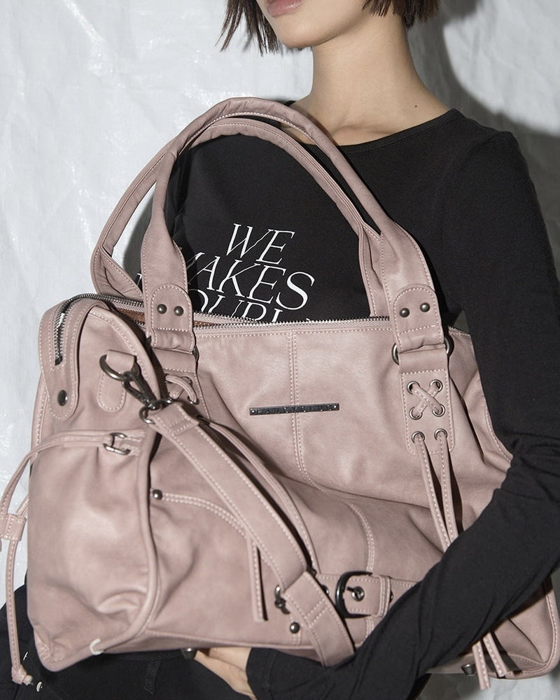 【FANCY CLUB】BELTED WASHING LEATHER BAG / 【ファンシークラブ】ベルトウォッシングレザーショルダーバッグ