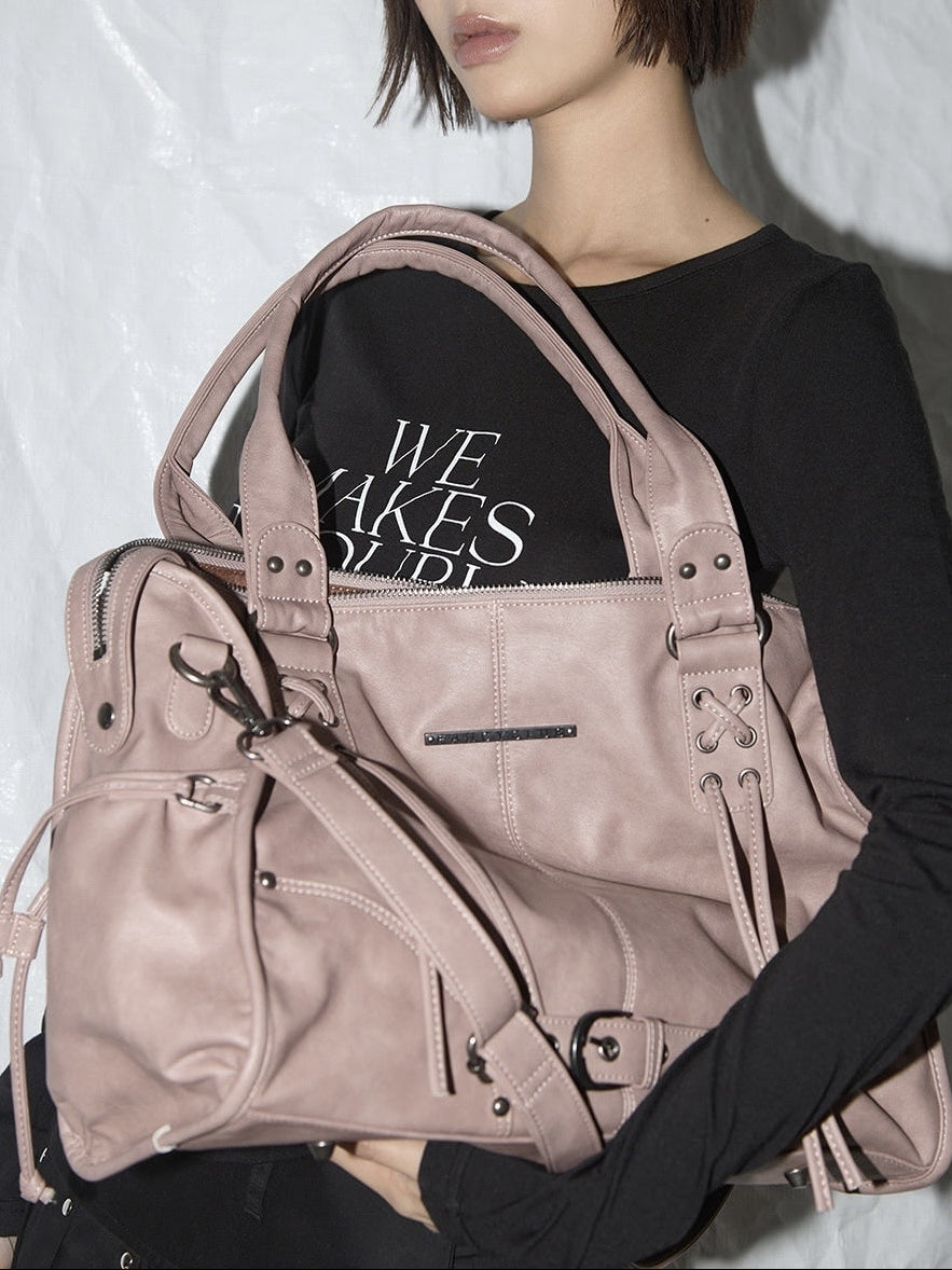 【FANCY CLUB】BELTED WASHING LEATHER BAG / 【ファンシークラブ】ベルトウォッシングレザーショルダーバッグ