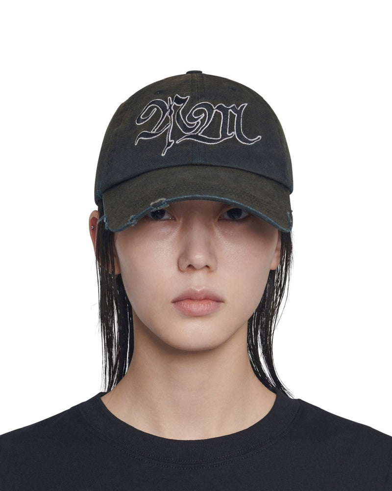 【NOMANUAL】BLEACHED NM LOGO BALL CAP