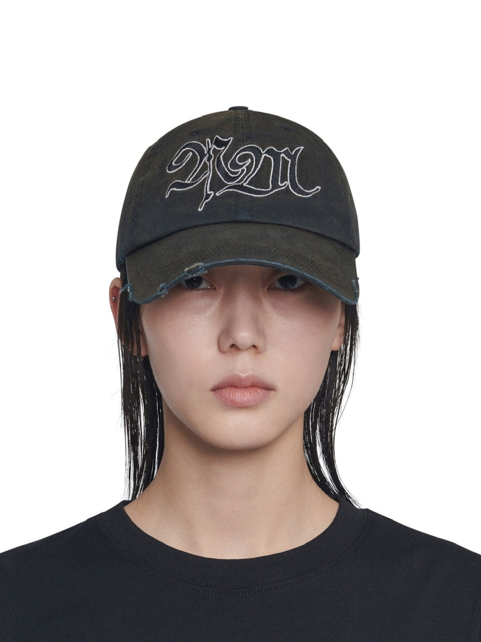 【NOMANUAL】BLEACHED NM LOGO BALL CAP