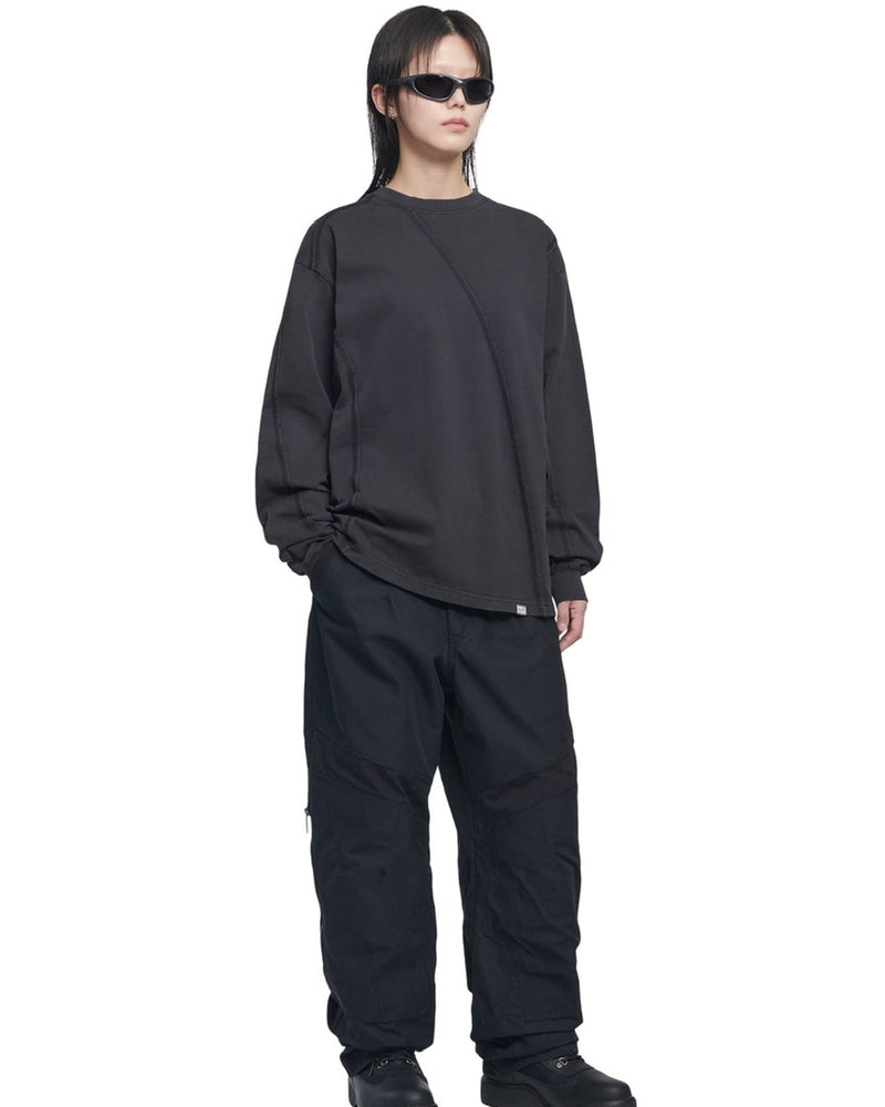 【NOMANUAL】OVERDYED CUTTING LONG SLEEVE TEE