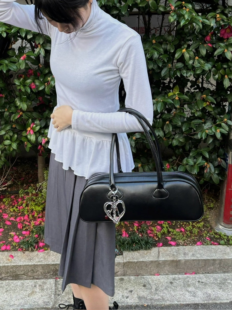 【Chikashitsu +】original big heart charm key strap