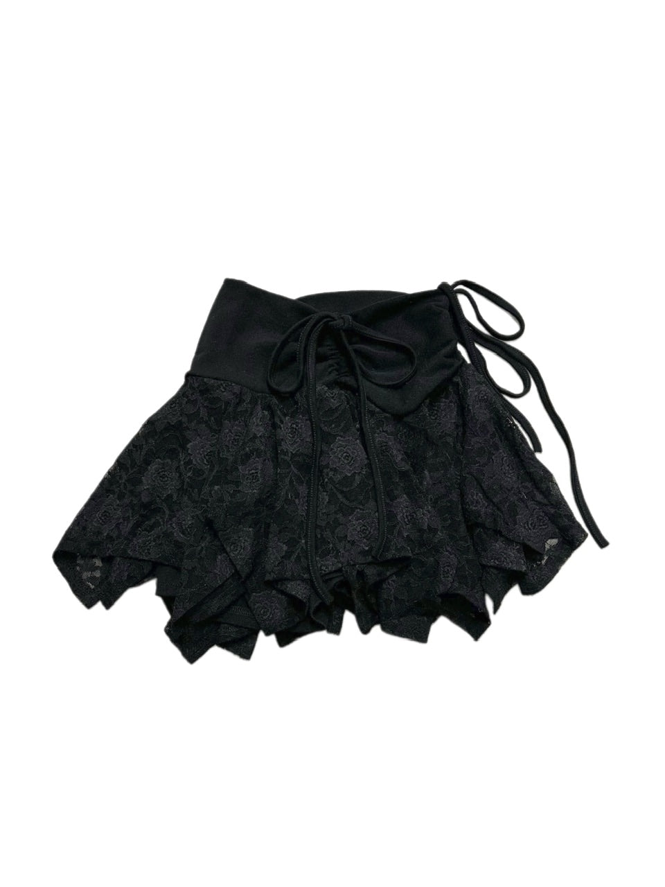 受注制【Never mind the XU】shirring frill lace skirt (2color)
