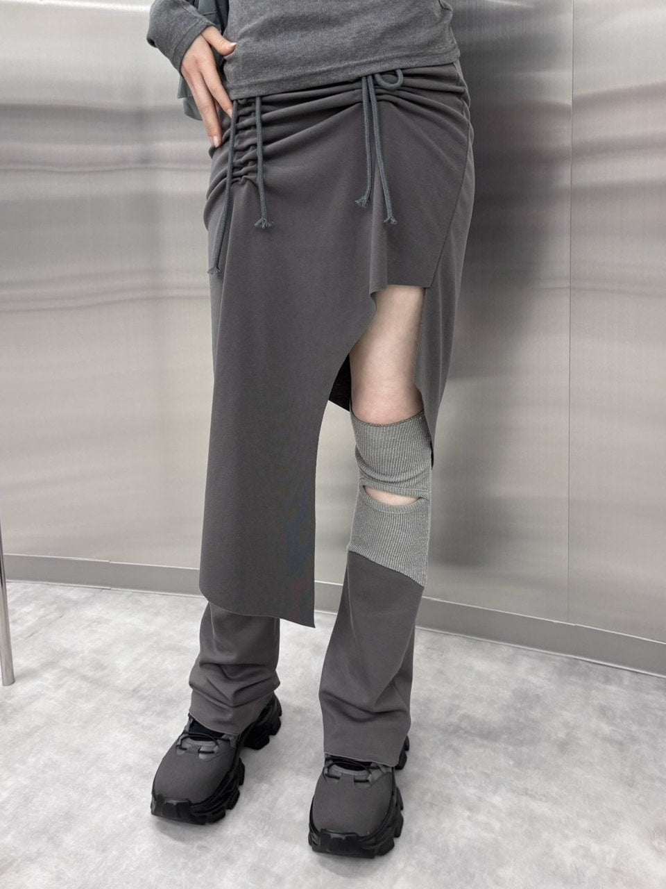 受注制【nmtc +】slit gather long skirt (2color)