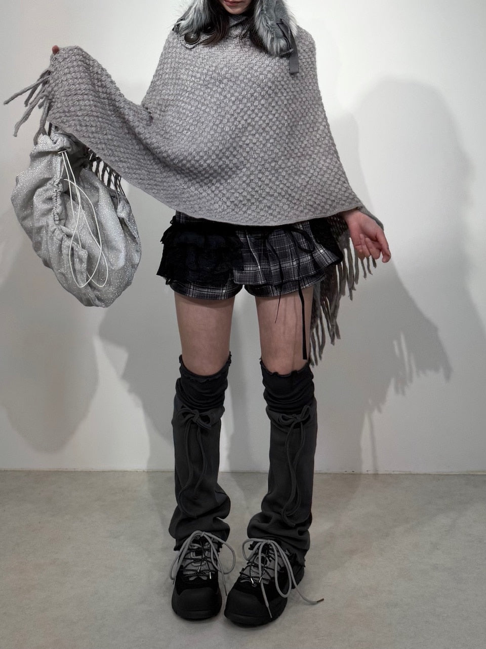 国際配送【Nerd out XU】check slit skirt pants / 【ナードアウト