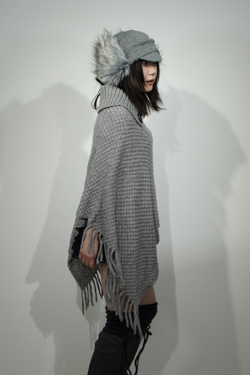 国際配送【Nerd out XU】high neck poncho (2color)