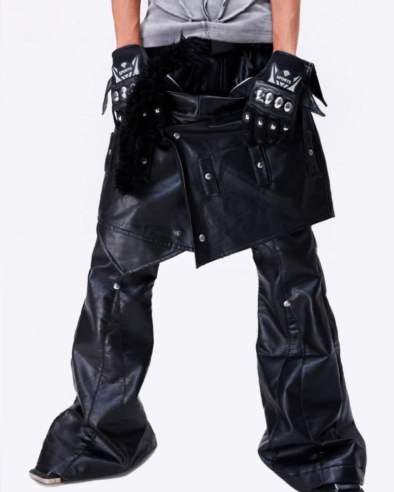 【Cozy world Wide】"005 CHAOS DREAM" LEATHER SKIRT PANTS