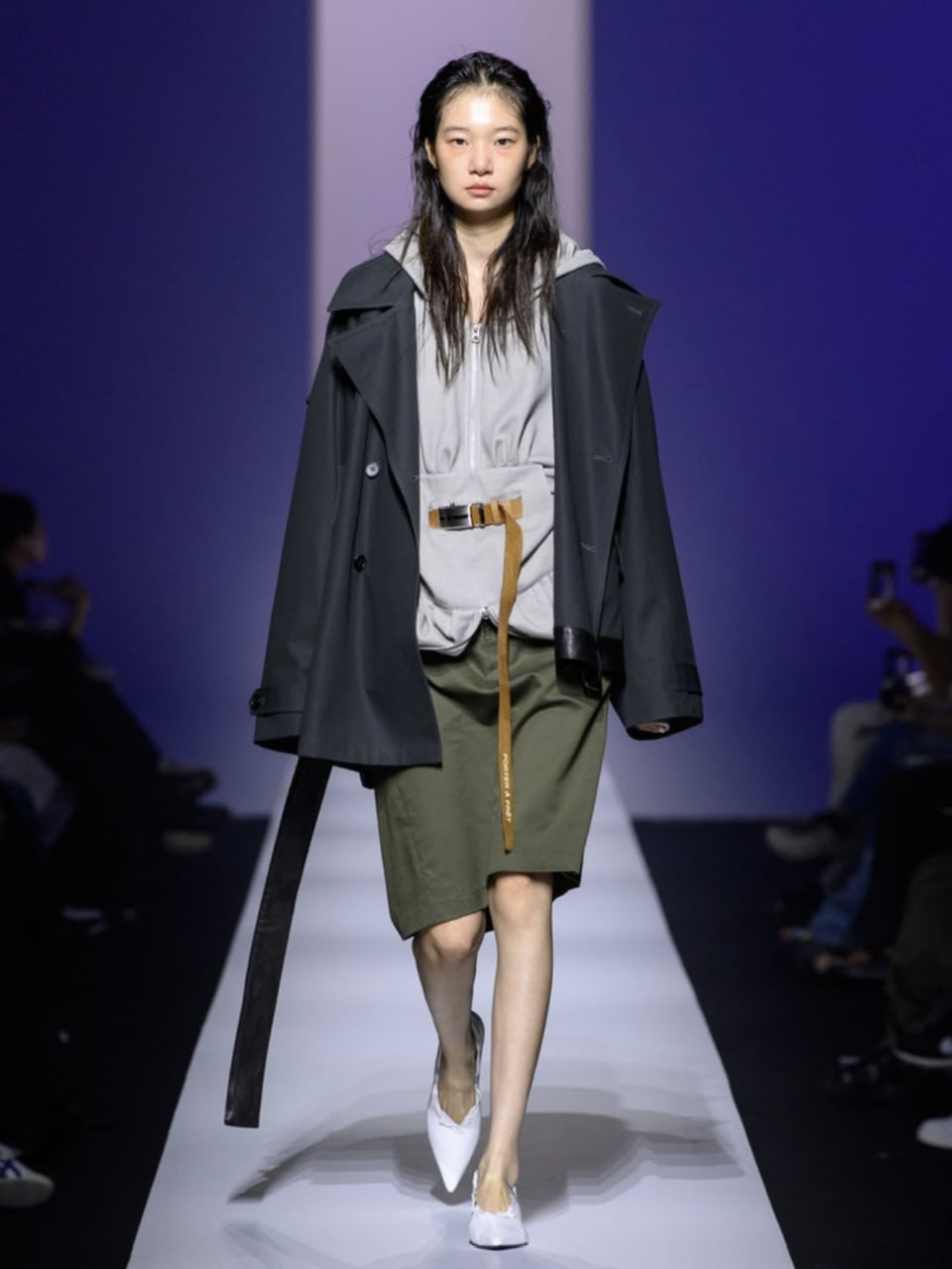 【YOUSER】Leather Belt Detail Trench Coat