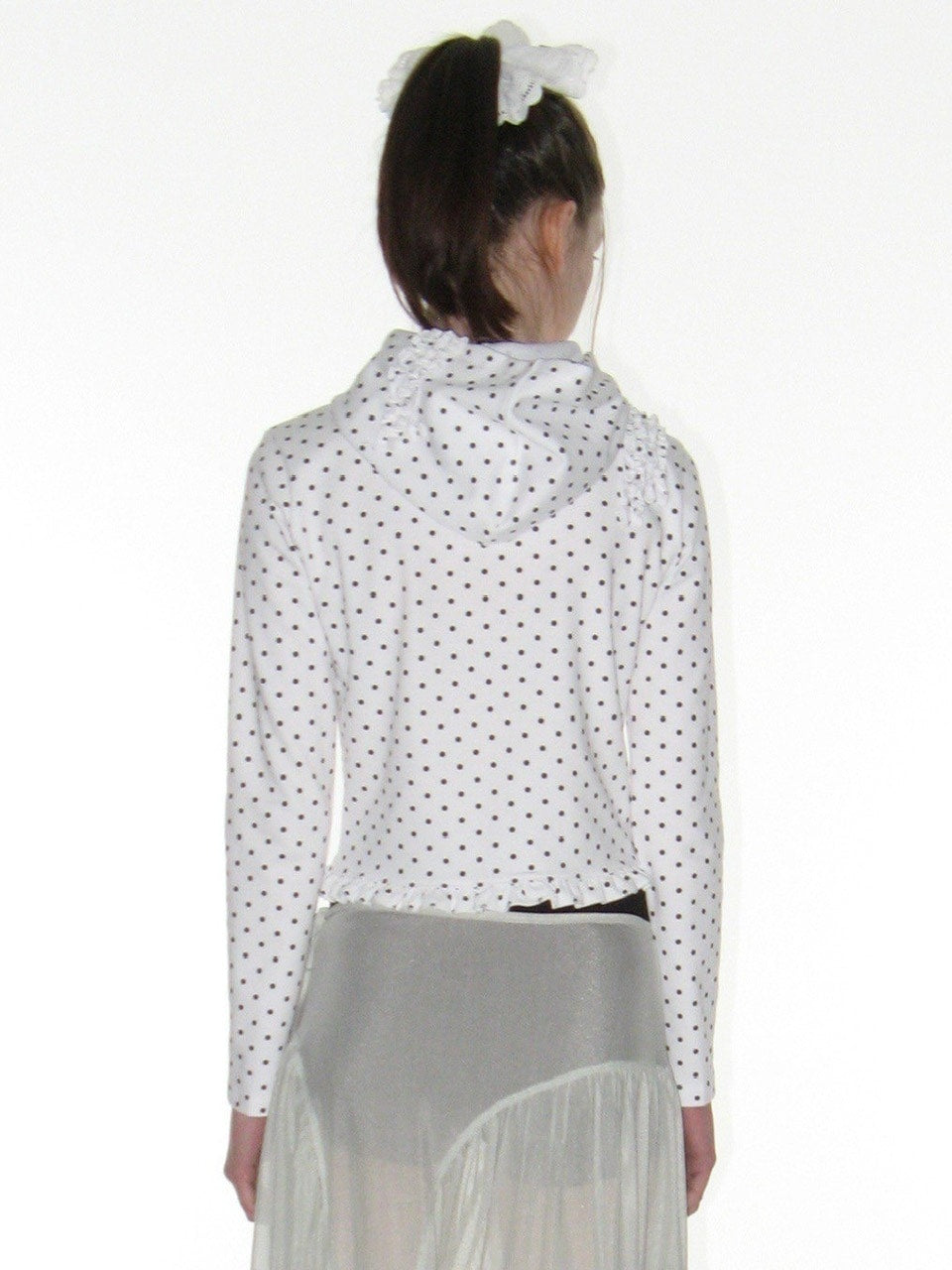 【CRANK】DOT FRILL HOODIE / 【クランク】ドットフリルフード付き長袖Tシャツ