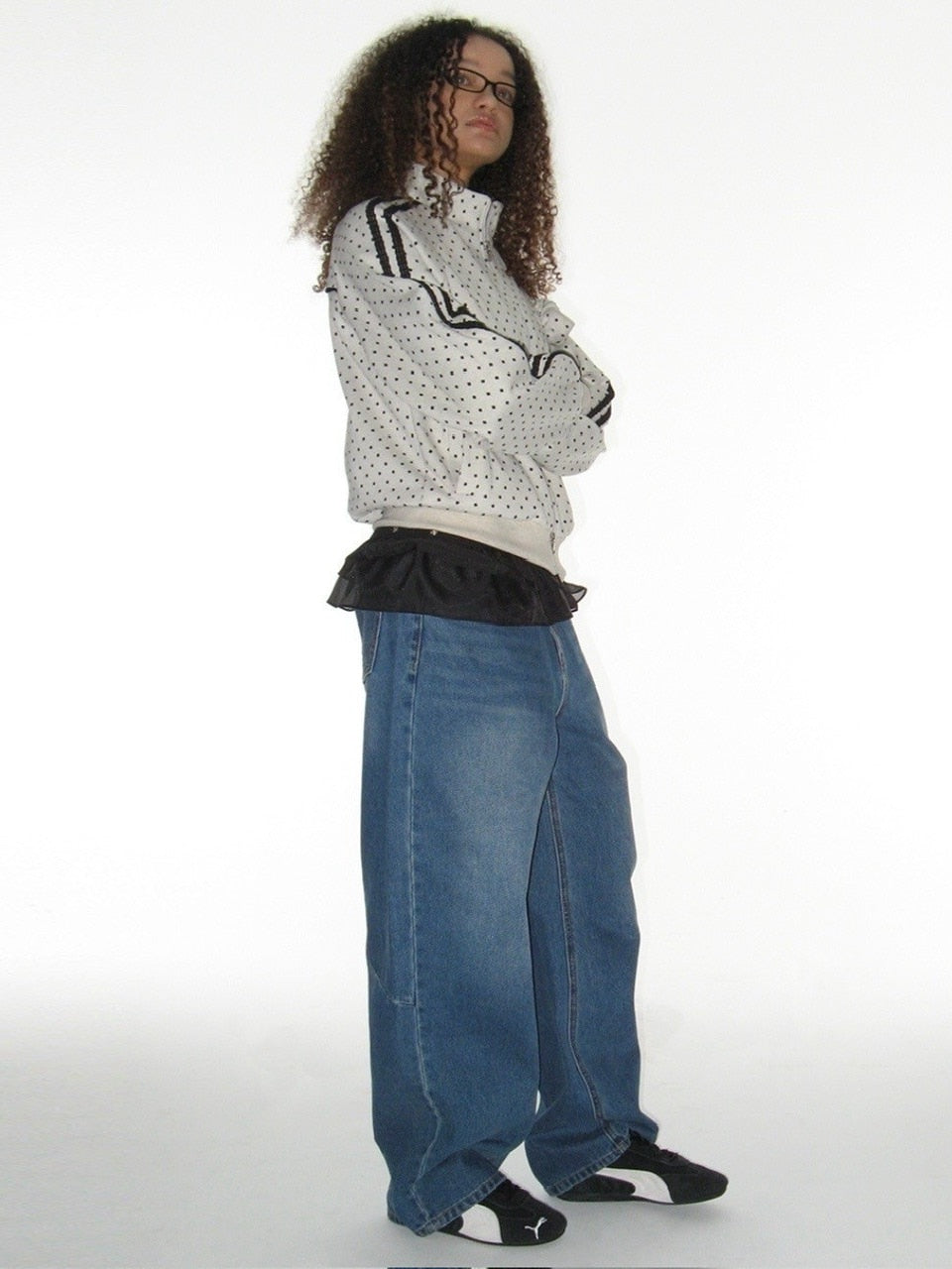 【CRANK】ROSE DOT TRACK JACKET / 【クランク】ローズドットダブルジップトラックジャケット