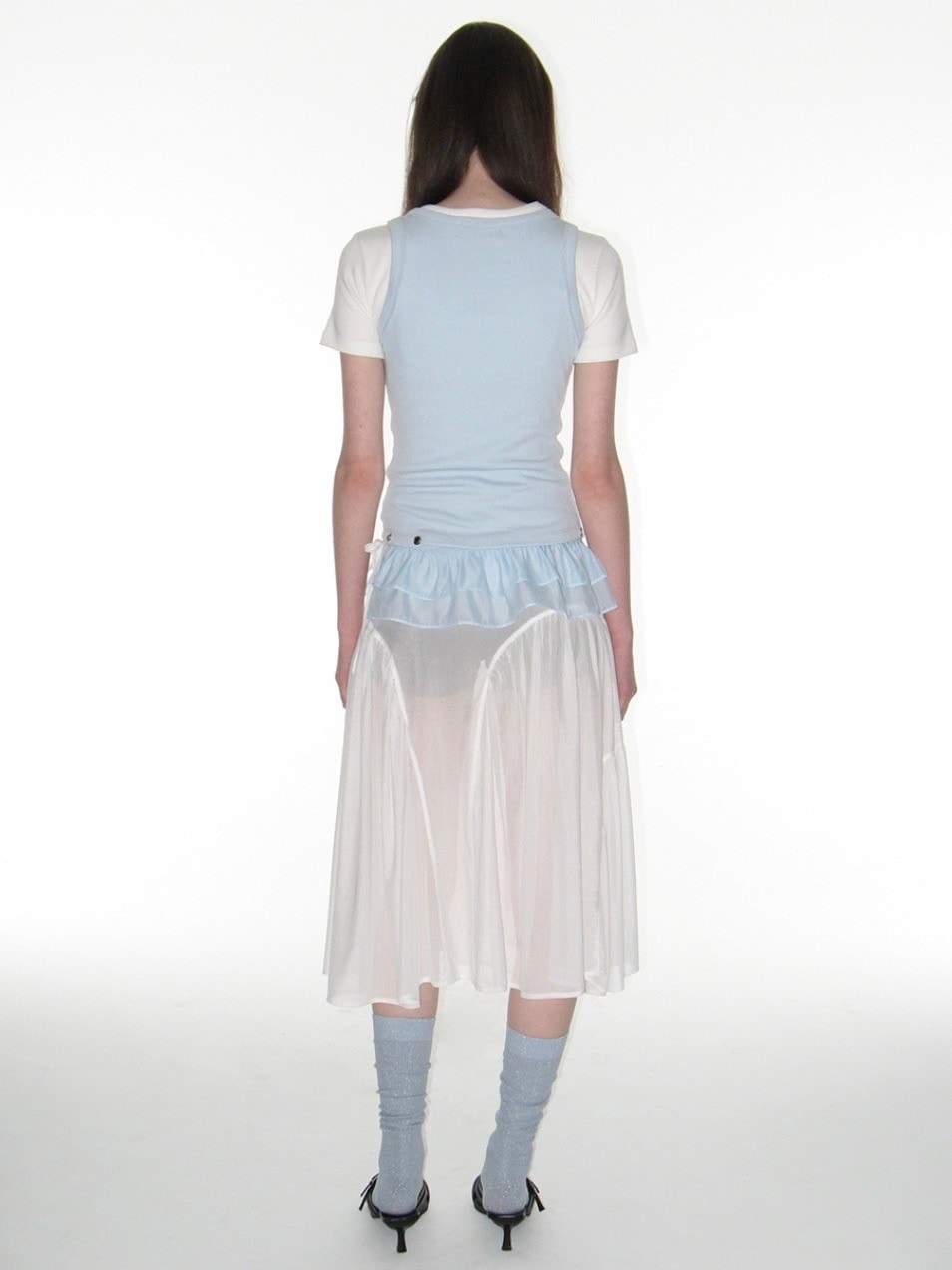 【CRANK】SHEER FRILL LAYERED SKIRT