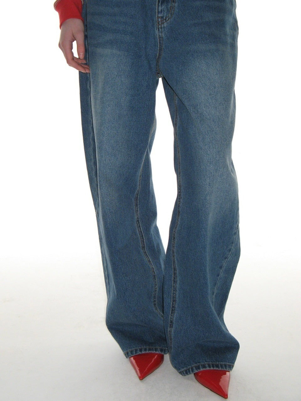 【CRANK】STUD WIDE JEANS