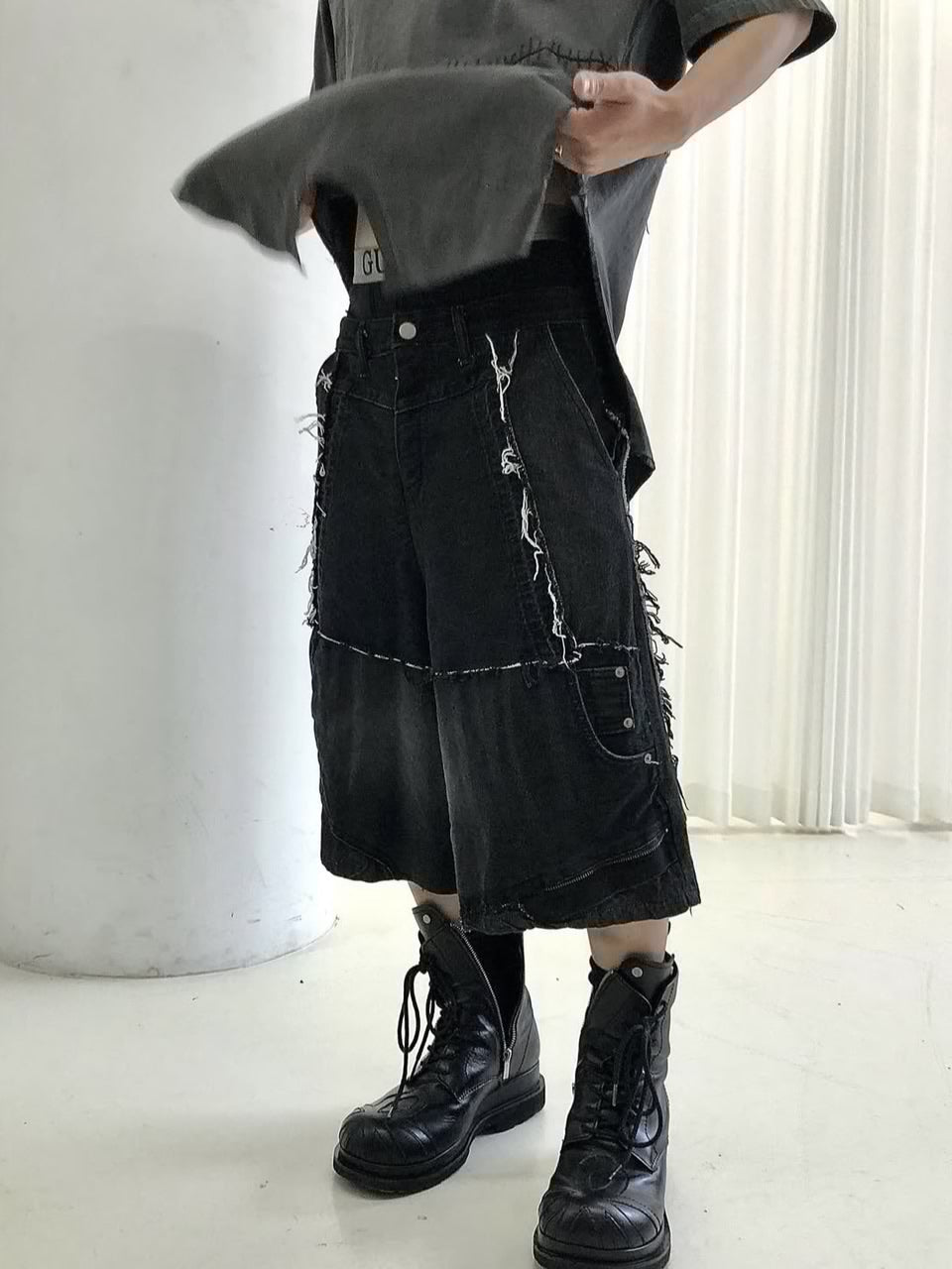 【SURGERY】remake denim bermuda pants / 【サージェリー】リメイバミューダデニムハーフパンツ