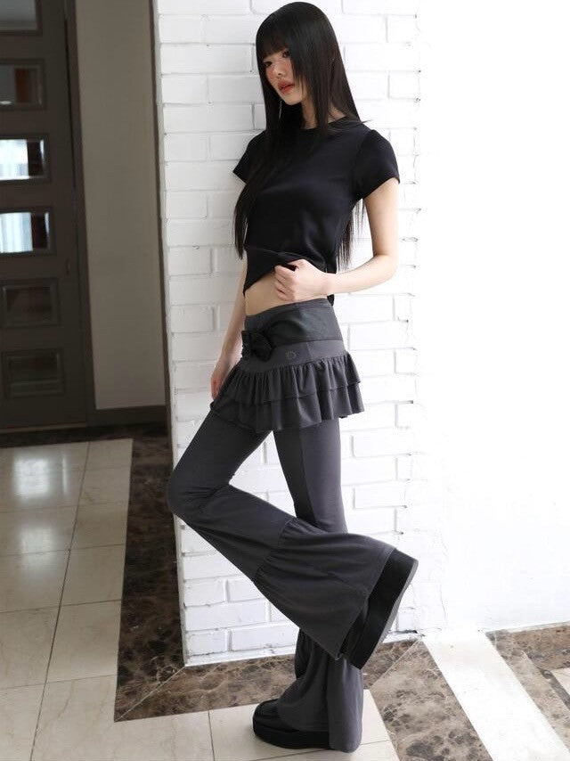 【Uglyshadow】CANCAN SHIRRING SKIRT PANTS