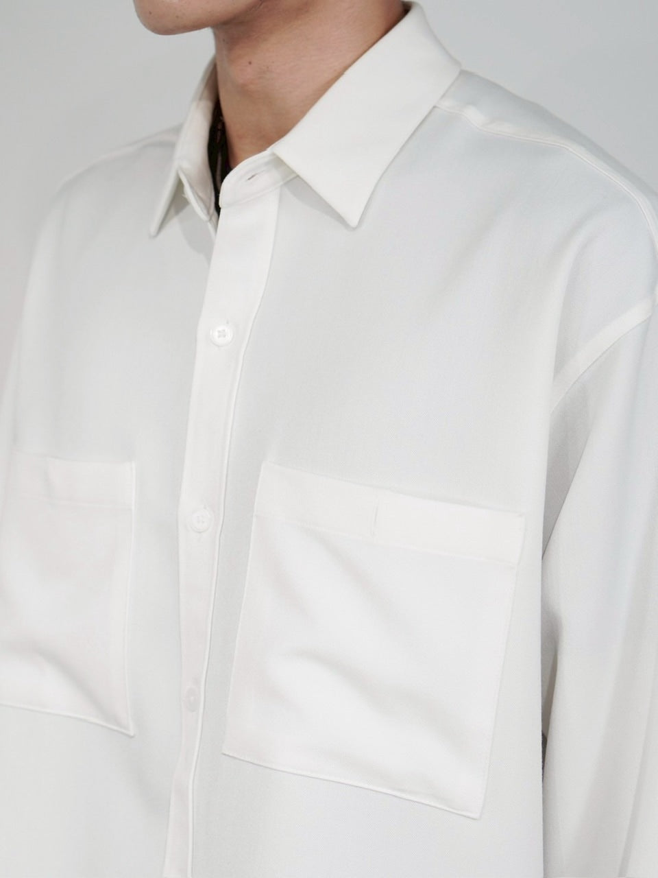 受注制【Chikashitsu +】cropped long sleeve shirt (3color)