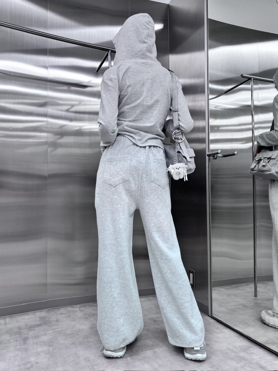 受注制【nmtc +】lace layered sweat pants (2color) / 【エヌエムティーシープラス】レースレイヤードスウェットパンツ