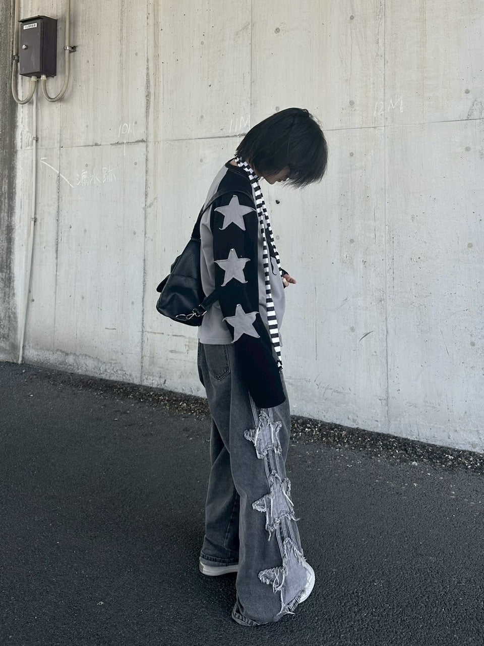 国際配送【LUV CODE】star design denim pants