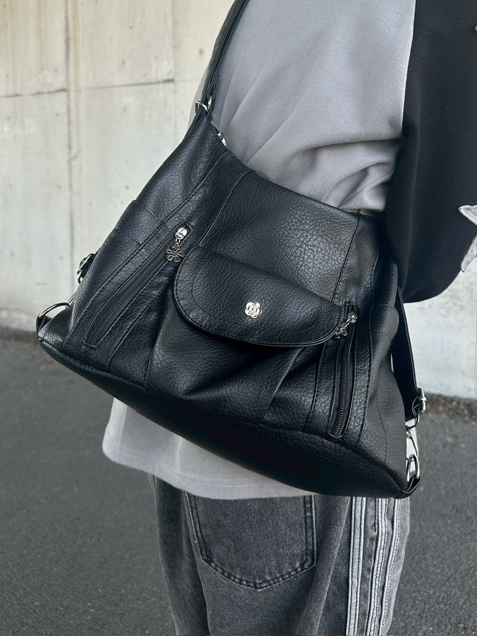 国際配送【LUV CODE】2way leather bag (2color)