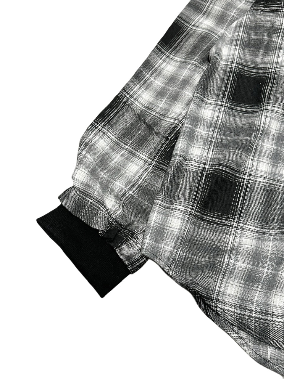 受注制【Never mind the XU】layered check shirts / 【ネバーマインドザエックスユー】レイヤードチェックフード長袖シャツパーカー