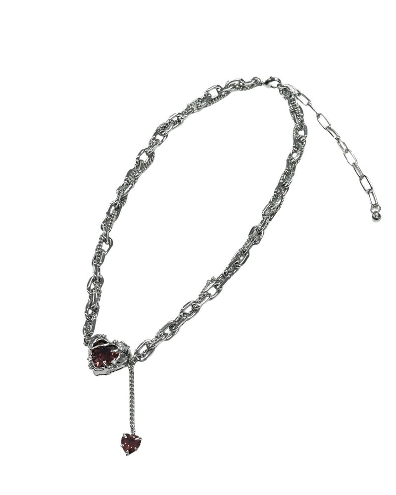 受注制【Never mind the XU】heart drop chain necklace (2color)