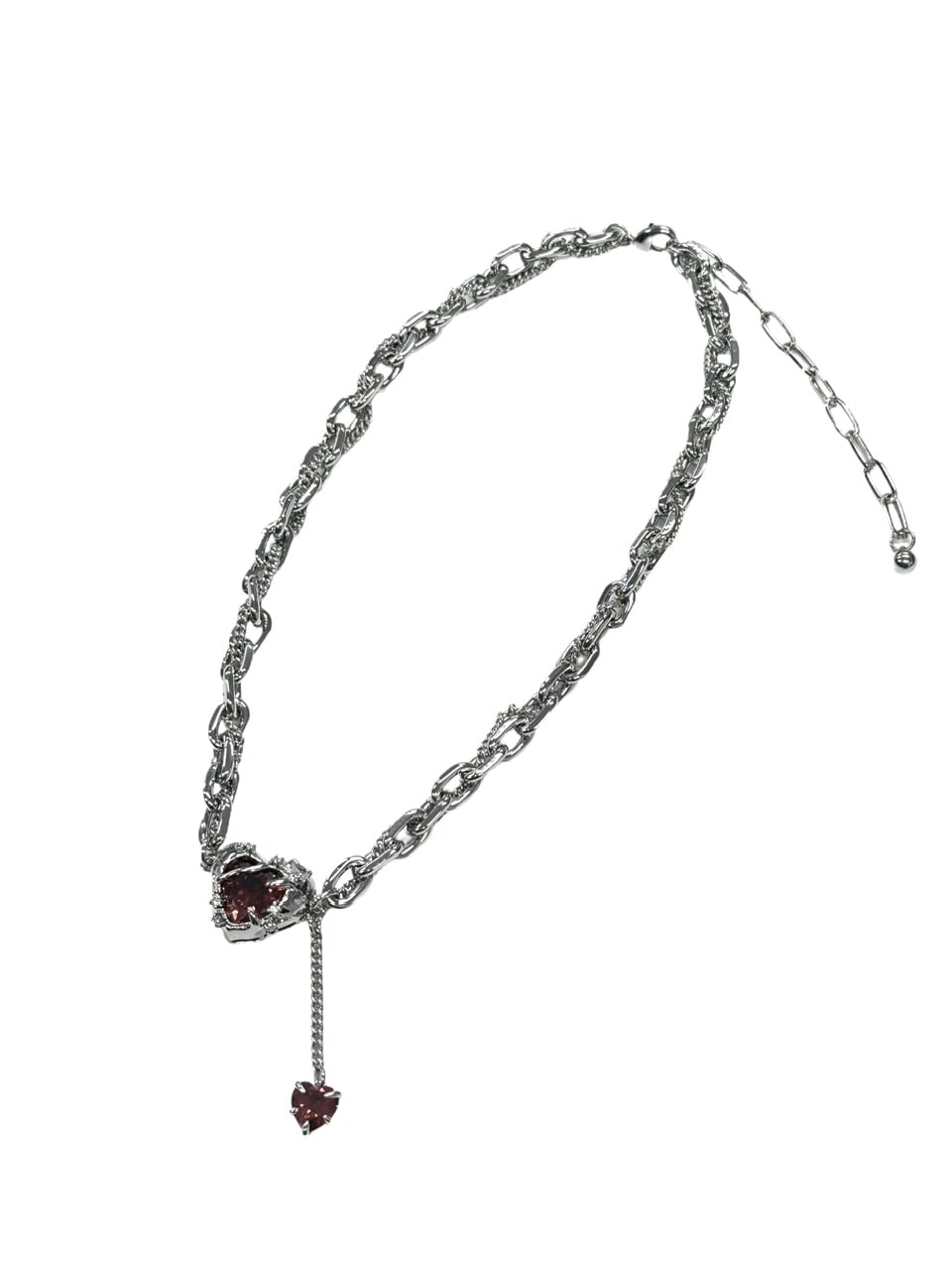 受注制【Never mind the XU】heart drop chain necklace (2color)